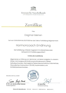 Zertifikat - Hormoncoach Ernährung