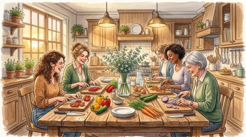 natuerlich du kochen am tisch